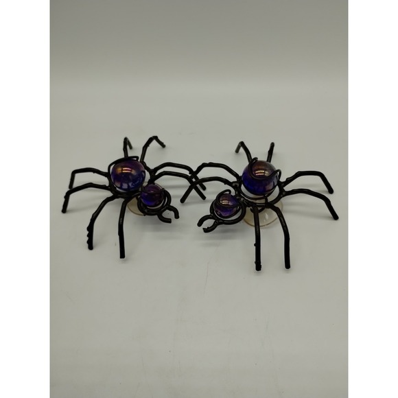 Handmade Other - Set Of 2 Metal And Marbles Spiders Window Sun catchers Halloween